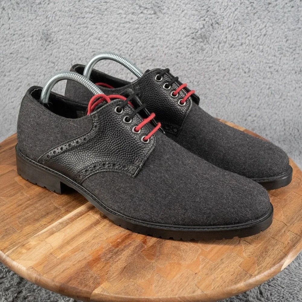 BEN SHERMAN‎ MEN DRESS SHOES 8.5 D.GREY/BLACK PARSON WOOL